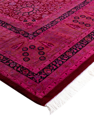Overdyed Hand-Knotted Wool Modern-Contemporary Pink Area Rug 8' 1" x 10' 2"