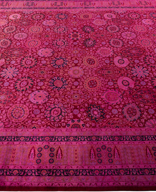Overdyed Hand-Knotted Wool Modern-Contemporary Pink Area Rug 8' 1" x 10' 2"