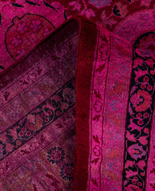 Overdyed Hand-Knotted Wool Modern-Contemporary Pink Area Rug 8' 1" x 10' 2"