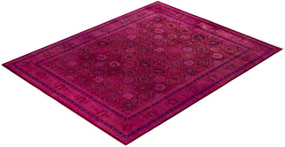 Overdyed Hand-Knotted Wool Modern-Contemporary Pink Area Rug 8' 1" x 10' 2"