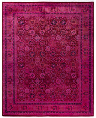 Overdyed Hand-Knotted Wool Modern-Contemporary Pink Area Rug 8' 1" x 10' 2"