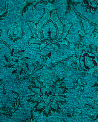 Contemporary Fine Vibrance Blue Wool Area Rug - 4' 2" x 6' 4"