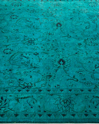 Contemporary Fine Vibrance Blue Wool Area Rug - 4' 2" x 6' 4"