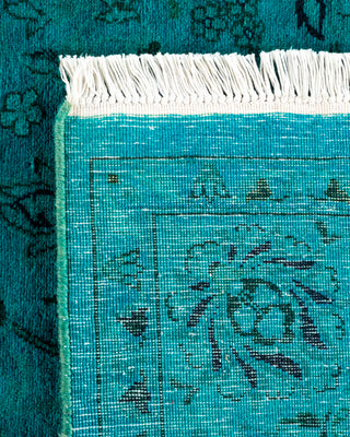 Contemporary Fine Vibrance Blue Wool Area Rug - 4' 2" x 6' 4"