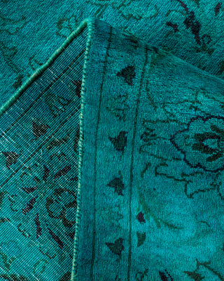 Contemporary Fine Vibrance Blue Wool Area Rug - 4' 2" x 6' 4"