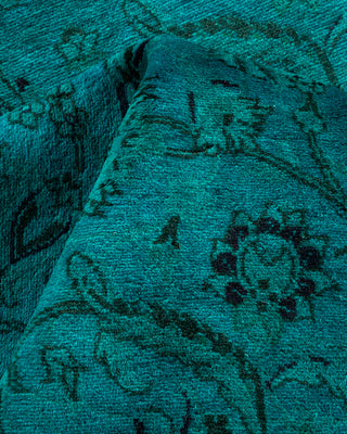 Contemporary Fine Vibrance Blue Wool Area Rug - 4' 2" x 6' 4"
