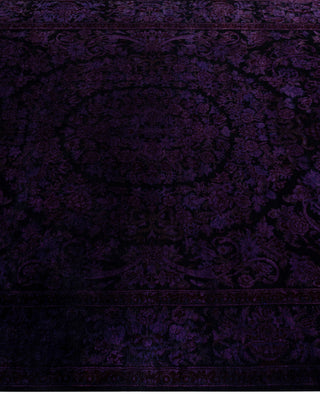 Contemporary Overdyed Wool Hand Knotted Purple Area Rug 4' 1" x 6' 5"