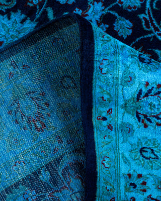 Contemporary Hand Knotted Overdyed Blue Area Rug 4' 1" x 6' 3"
