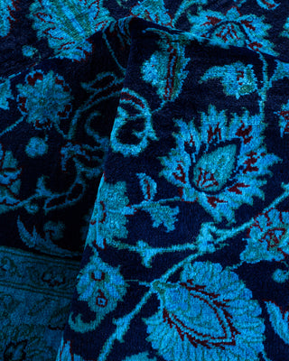 Contemporary Hand Knotted Overdyed Blue Area Rug 4' 1" x 6' 3"