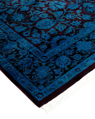 Contemporary Hand Knotted Overdyed Blue Area Rug 4' 1" x 6' 4"