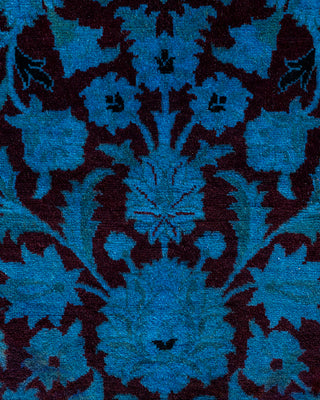 Contemporary Hand Knotted Overdyed Blue Area Rug 4' 1" x 6' 4"