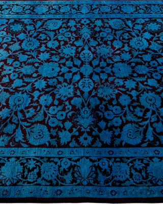 Contemporary Hand Knotted Overdyed Blue Area Rug 4' 1" x 6' 4"