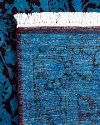 Contemporary Hand Knotted Overdyed Blue Area Rug 4' 1" x 6' 4"