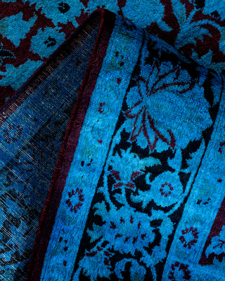 Contemporary Hand Knotted Overdyed Blue Area Rug 4' 1" x 6' 4"