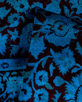Contemporary Hand Knotted Overdyed Blue Area Rug 4' 1" x 6' 4"