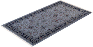 Modern Overdyed Hand Knotted Wool Gray Area Rug 3' 1" x 5' 5"