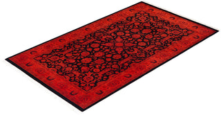 Overdyed Hand-Knotted Orange Area Rug 3' 1" x 5' 4"