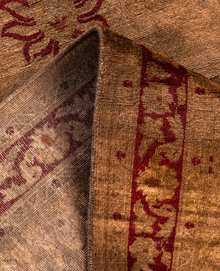 Overdyed One-of-a-Kind Wool Brown Runner 2' 6" x 12' 2"