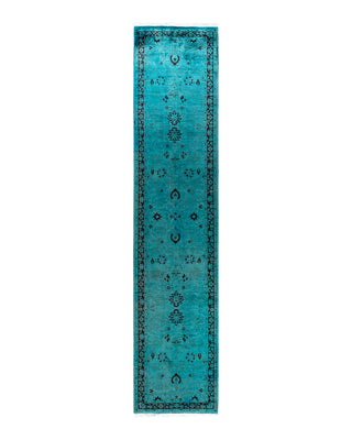 Fine Vibrance, One-of-a-Kind Hand-Knotted Runner Rug  - Green, 2' 8" x 12' 2"