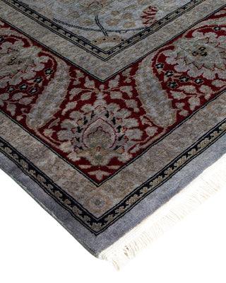 Contemporary Hand-Knotted Overdyed Gray Square Area Rug 6' 2" x 6' 5"