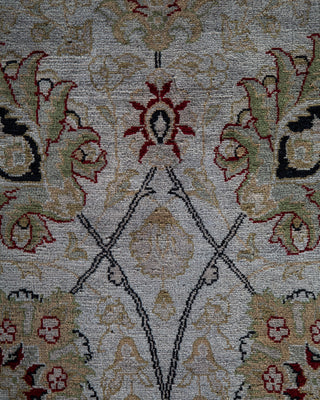 Contemporary Hand-Knotted Overdyed Gray Square Area Rug 6' 2" x 6' 5"