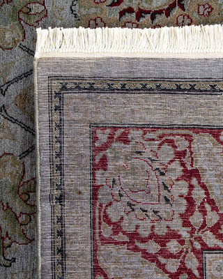 Contemporary Hand-Knotted Overdyed Gray Square Area Rug 6' 2" x 6' 5"