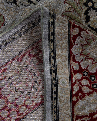 Contemporary Hand-Knotted Overdyed Gray Square Area Rug 6' 2" x 6' 5"
