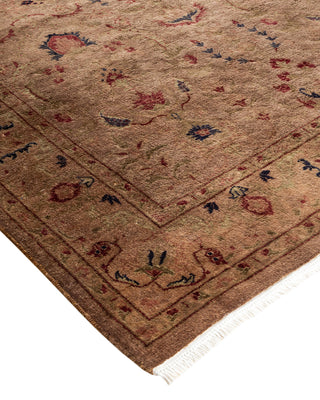 Modern Overdyed Hand Knotted Wool Beige Area Rug 4' 1" x 6' 2"