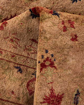 Contemporary Hand Knotted Overdyed Beige Area Rug 4' 1" x 6' 2"