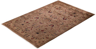 Contemporary Hand Knotted Overdyed Beige Area Rug 4' 1" x 6' 2"