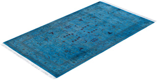 Fine Vibrance, One-of-a-Kind Hand-Knotted Area Rug  - Blue, 3' 1" x 5' 4"