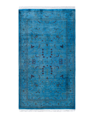 Fine Vibrance, One-of-a-Kind Hand-Knotted Area Rug  - Blue, 3' 1" x 5' 4"