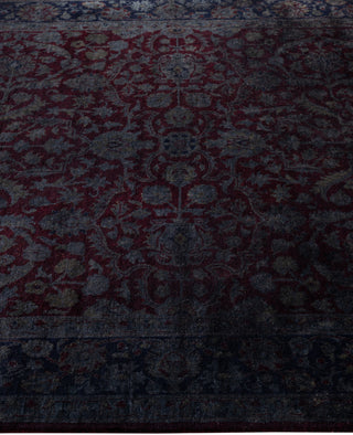 Contemporary Overdyed Wool Hand Knotted Red Area Rug 4' 2" x 6' 3"