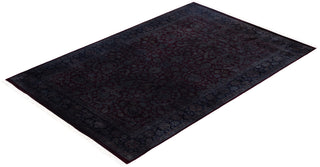 Contemporary Overdyed Wool Hand Knotted Red Area Rug 4' 2" x 6' 3"
