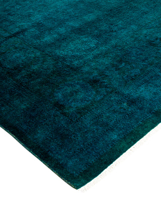 Modern Overdyed Hand Knotted Wool Blue Area Rug 8' 0" x 10' 1"