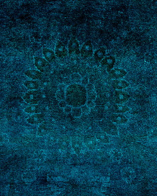 Contemporary Hand-Knotted Overdyed Blue Area Rug 8' 0" x 10' 1"