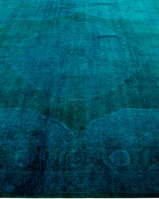 Contemporary Hand-Knotted Overdyed Blue Area Rug 8' 0" x 10' 1"