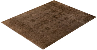 Modern Overdyed Hand Knotted Wool Brown Area Rug 8' 1" x 10' 2"