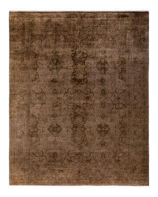 Contemporary Fine Vibrance Brown Wool Area Rug 8' 1" x 10' 2"