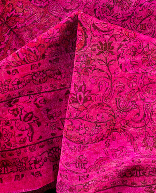 Overdyed One-of-a-Kind Wool Pink Area Rug 8' 2" x 10' 4"