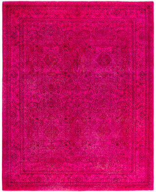 Overdyed One-of-a-Kind Wool Pink Area Rug 8' 2" x 10' 4"