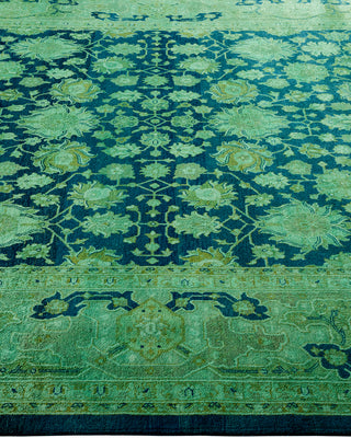 Contemporary Hand Knotted Overdyed Green Area Rug 6' 2" x 9' 2"