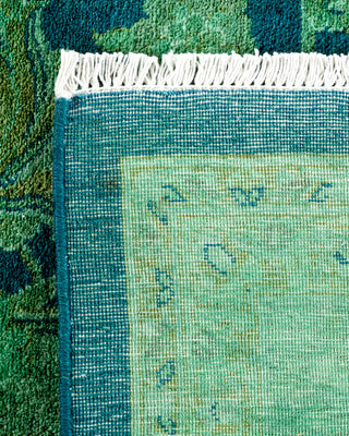 Contemporary Hand Knotted Overdyed Green Area Rug 6' 2" x 9' 2"