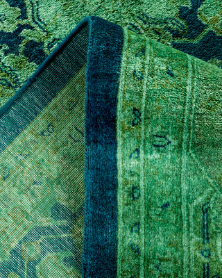 Contemporary Hand Knotted Overdyed Green Area Rug 6' 2" x 9' 2"