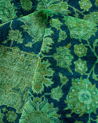 Contemporary Hand Knotted Overdyed Green Area Rug 6' 2" x 9' 2"