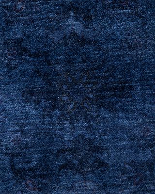Contemporary Hand-Knotted Overdyed Blue Area Rug 6' 0" x 9' 0"