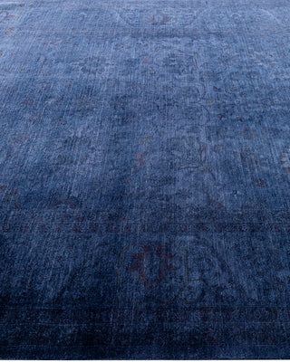 Contemporary Hand-Knotted Overdyed Blue Area Rug 6' 0" x 9' 0"
