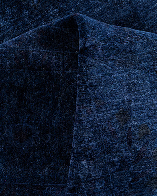 Contemporary Hand-Knotted Overdyed Blue Area Rug 6' 0" x 9' 0"