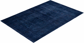 Contemporary Hand-Knotted Overdyed Blue Area Rug 6' 0" x 9' 0"