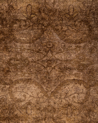 Contemporary Hand-Knotted Overdyed Brown Area Rug 6' 2" x 9' 1"